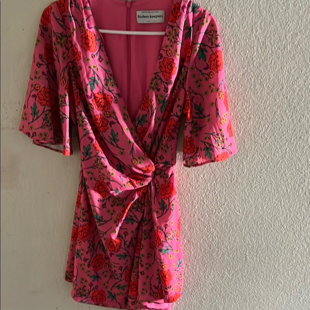 Finders Keepers Pink and Red Satin Robe